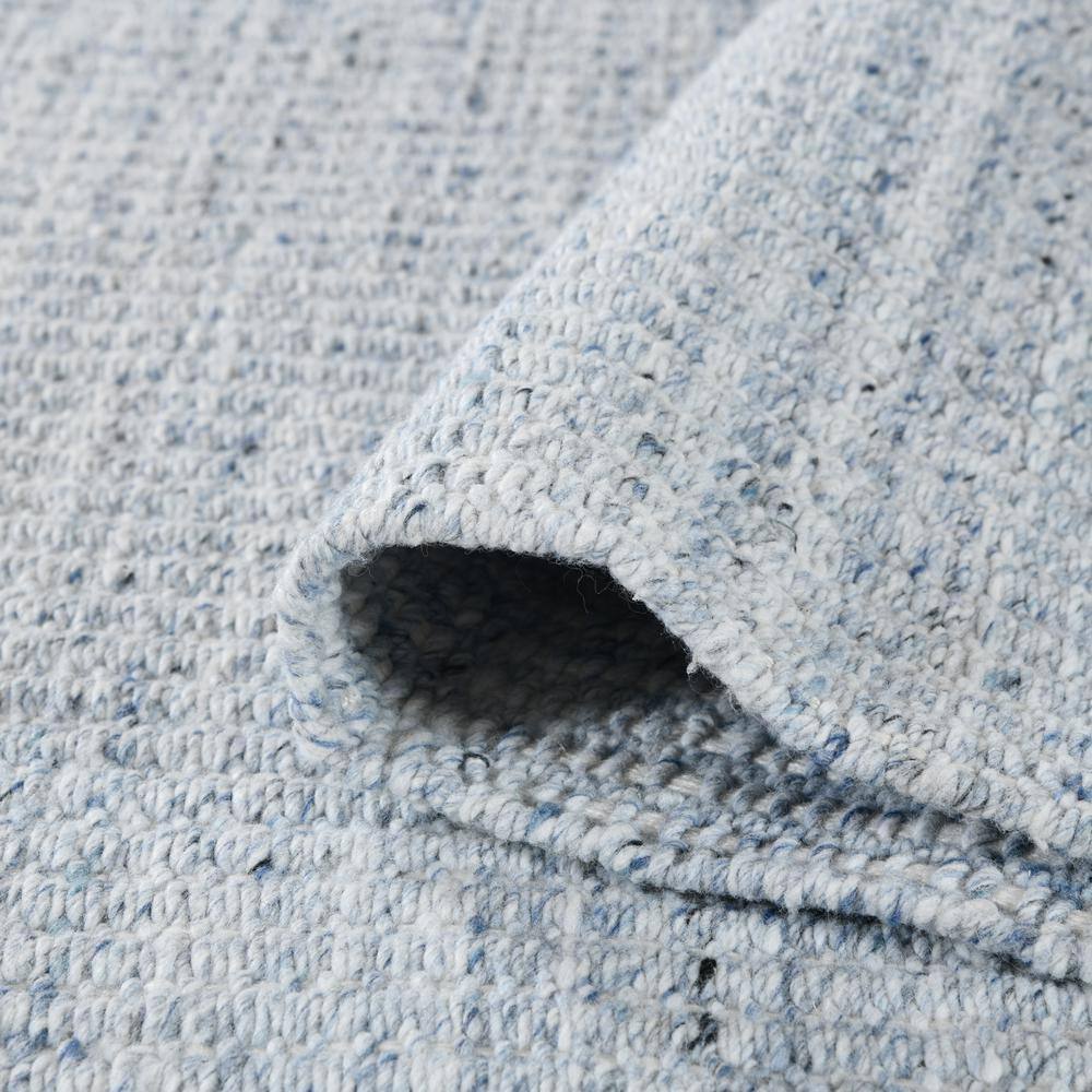 Sky Blue Hand-Woven Rectangular Outdoor Polyester Rug