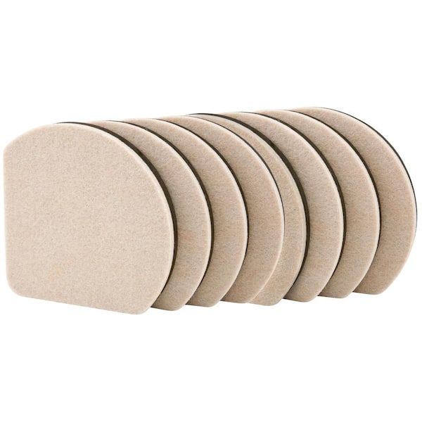 SUPER SLIDERS 5 in. Beige Slide and Hide Reusable Hardwood Furniture Sliders (8-Pack)