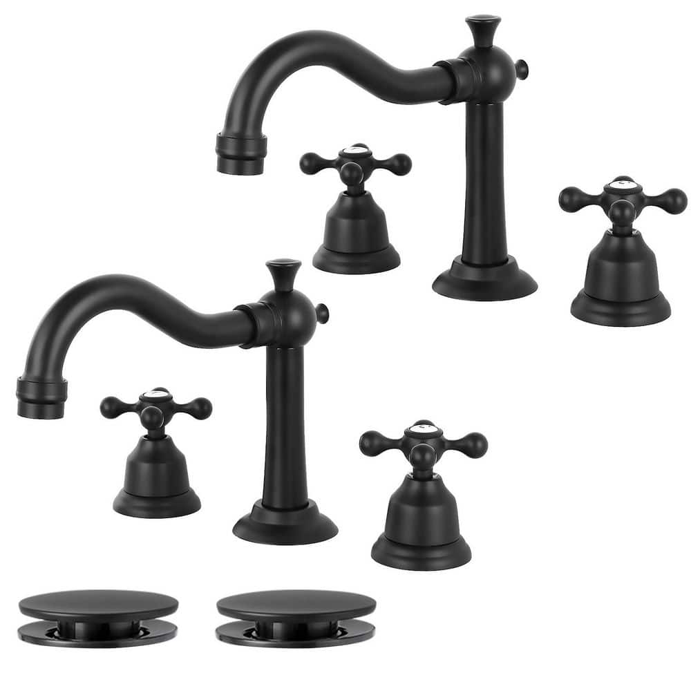 Double handle 8 in. Widespread Bathroom Faucet 3-Hole Bathroom Sink Faucet 