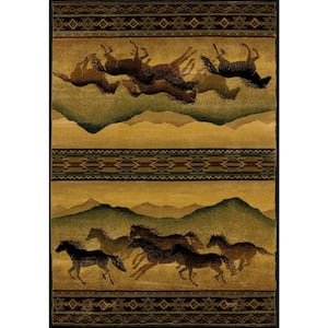 Genesis Chestnut Mare Lodge 1 ft. 10 in. x 3 ft. 0 in. Abstract Polypropylene Area Rug