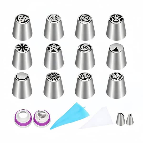 Piping Tips Set for Kitchen, Cake, Cookie, and Cupcake Decorating and Baking Supplies (47-Pack)