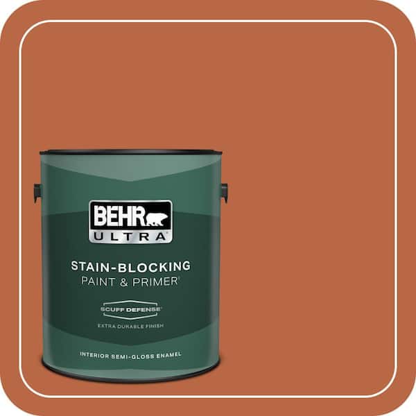 BEHR ULTRA 1 gal. Home Decorators Collection #HDC-FL15-01 Pumpkin Drizzle Extra Durable Semi-Gloss Enamel Interior Paint & Primer