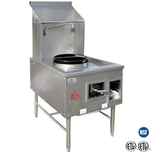 24 in. W 1 Burner 16 in. hole Commercial Gas Chinese Wok Accessory Range in Stainless