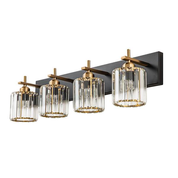 EDISLIVE Orillia 28 in. 4-Light Black and Gold Bathroom