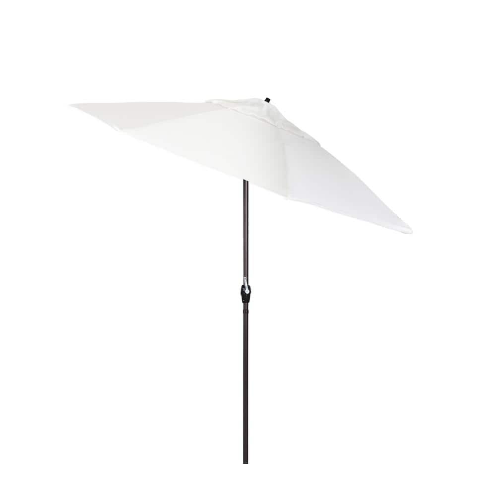 9 ft White Olefin Aluminum Auto Tilt Patio Umbrella