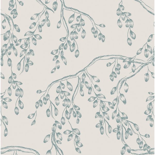 Laura Ashley Rainham Willow Newport Blue Wallpaper