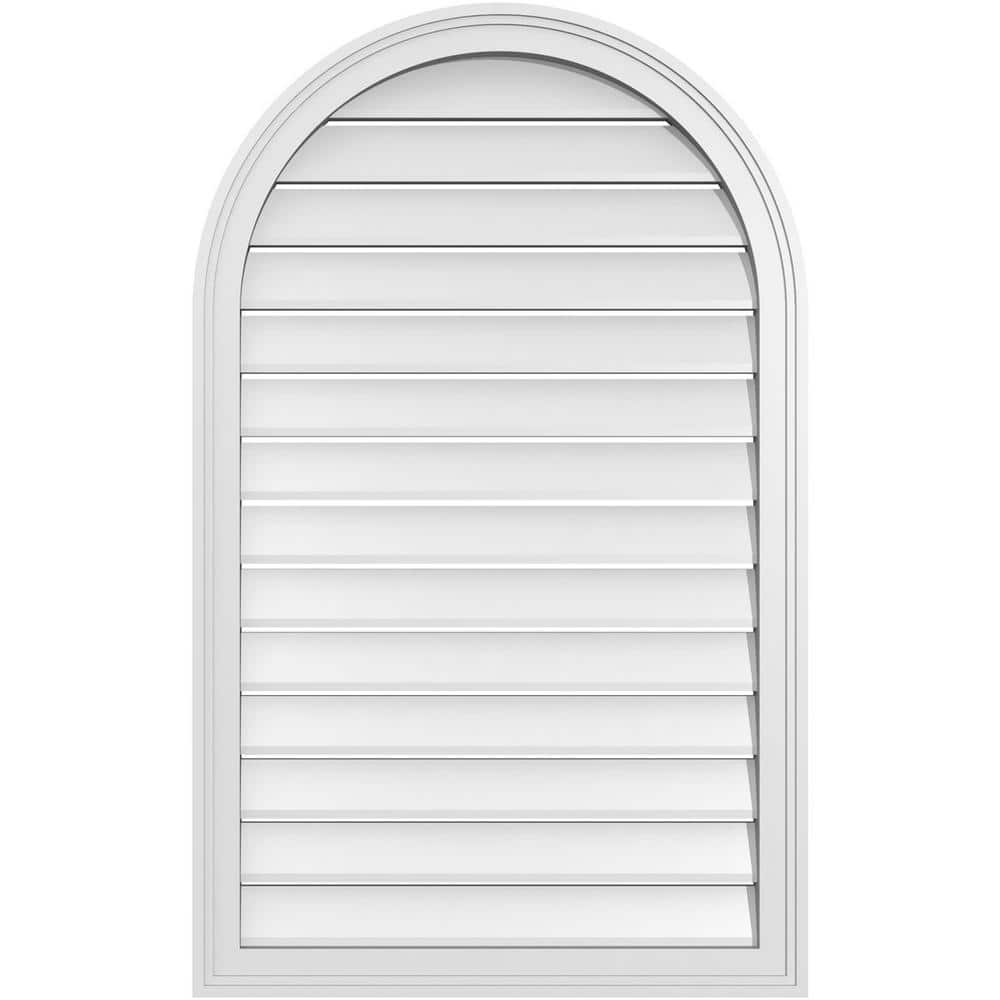 26 in. x 42 in. Round Top White PVC Paintable Gable Louver Vent Functional price history on PriceWatchPro