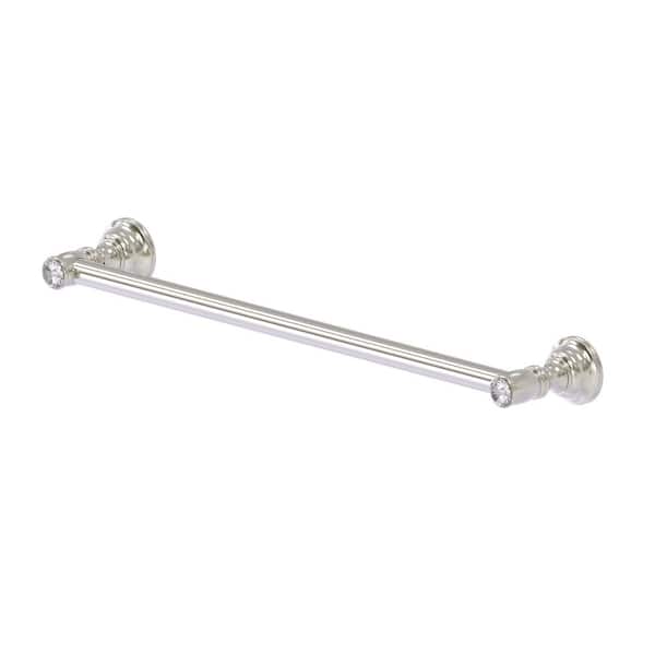 Allied Brass Carolina Crystal Collection 30 in. Wall Mounted Towel Bar in Satin Nickel