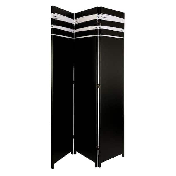 Kiera Grace kieragrace Stockholm Dahl Room Divider - Black And White, 47" by 71", Three Panel