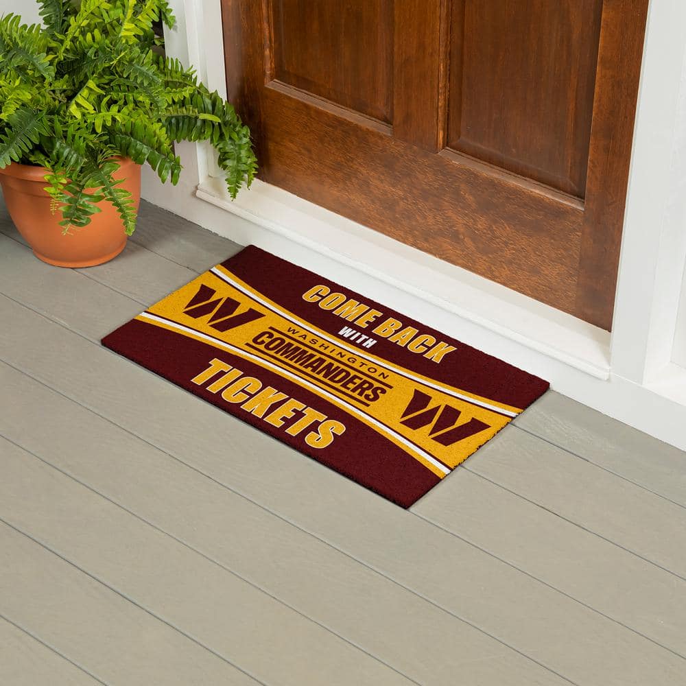 "Washington Commanders 28 in. x 16 in. PVC ""Come Back With Tickets"" Trapper Door Mat" price history on PriceWatchPro