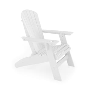 White Adirondack Chair-Sturdy HDPE Poly Lumber for Poolside, Patio and Garden Relaxation