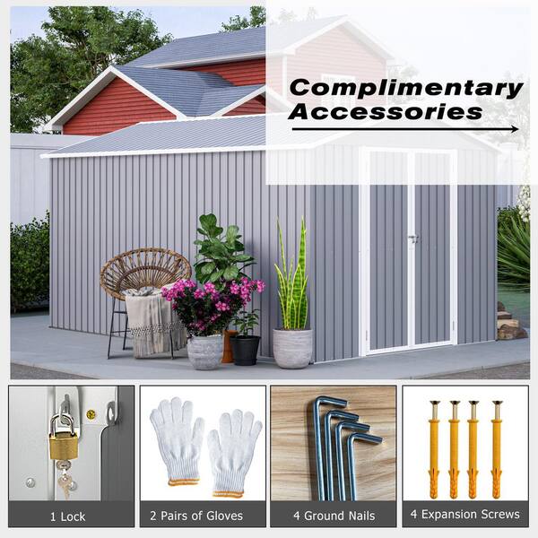ToolCat 12 ft. W x 10 ft. D Metal Storage Shed with Window