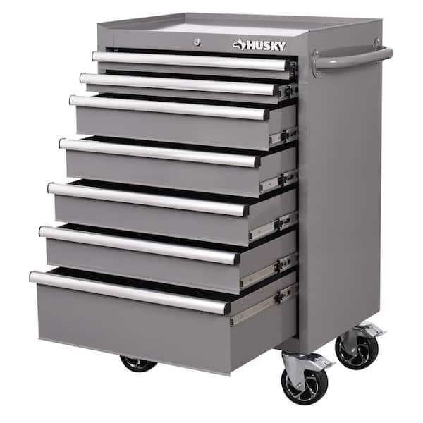 Husky Standard-Duty 27 in. 7-Drawer Gray Rolling Tool Cabinet