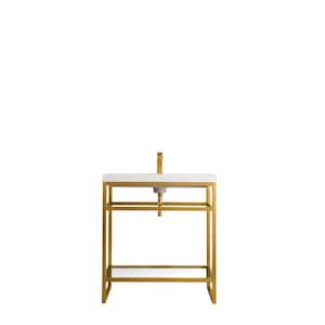 Boston 31.5 in. W Stainless Steel Console Sink with Basin and Leg Combo in Radiant Gold