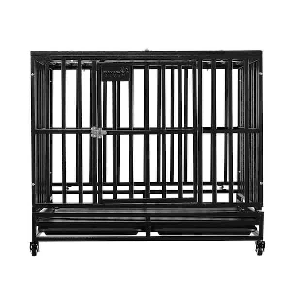 maocao hoom 42 in. Brown flat top square tube pet cage