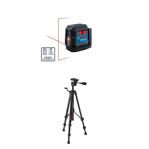 50 ft. Dual Power Red Beam Self-Leveling Cross-Line Laser Level and Compact Tripod Combo