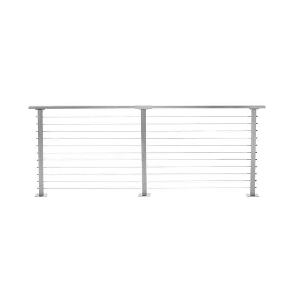 CityPost 12 ft. Deck Cable Railing, 42 in. Base Mount, Grey