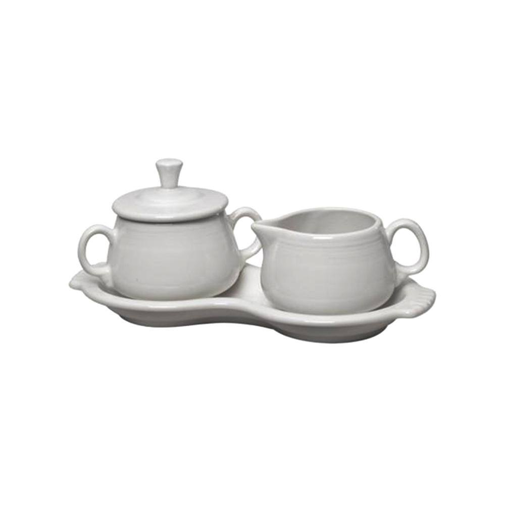 Fiesta 15 oz. 3-Piece White Sugar Bowl and Creamer Tray Set 821100U ...