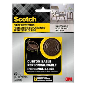 1.5 in. Brown Custom Fit Felt Pads (20-Pack)