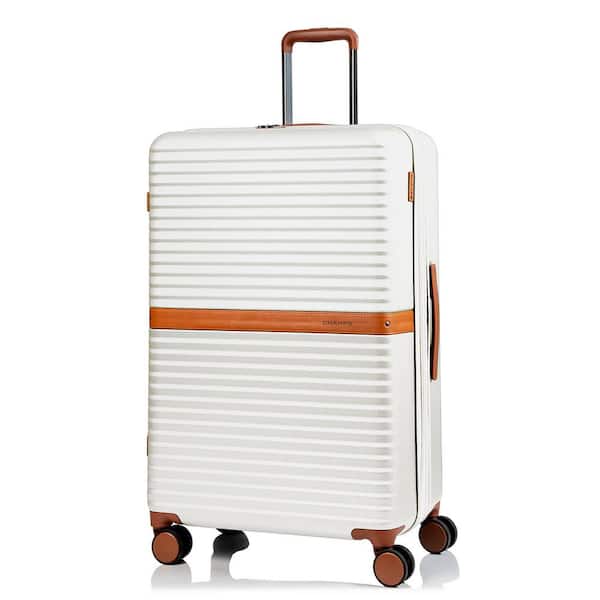 バーベルラック ホワイト オレンジ CHAMPS Vintage II 1-Piece Ivory Hardside Large Check-in Luggage
