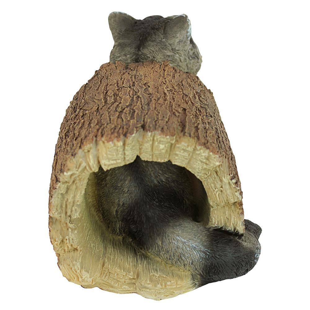 Hand-Painted Cast Stone Resin Raccoon Garden Statue