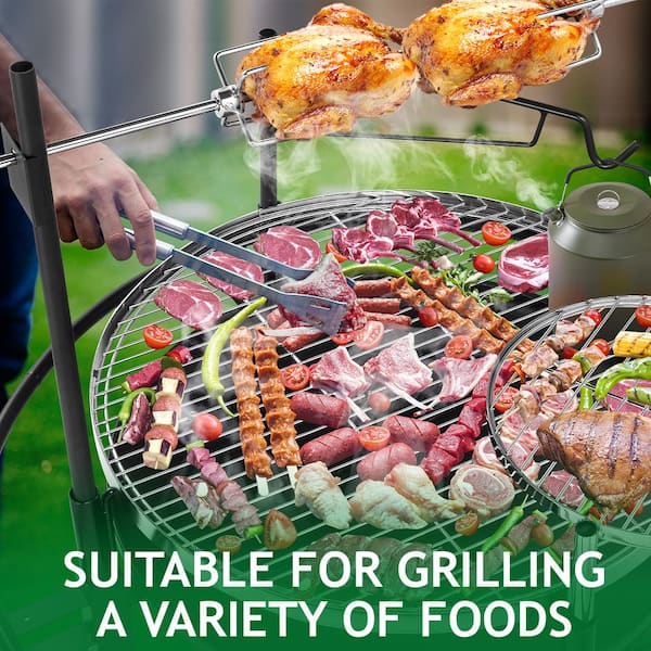 Karl home 33.5 in. W Portable Charcoal Grill in Black