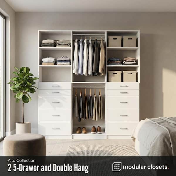 MODULAR CLOSETS Alto Collection 57 in. W White Tower System 2 5