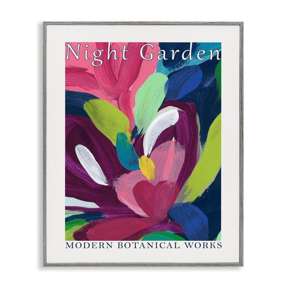 Night Garden Museum by June Erica Vess Gray Framed Abstract Giclee Art Print 30 in. x 24 in. price history on PriceWatchPro
