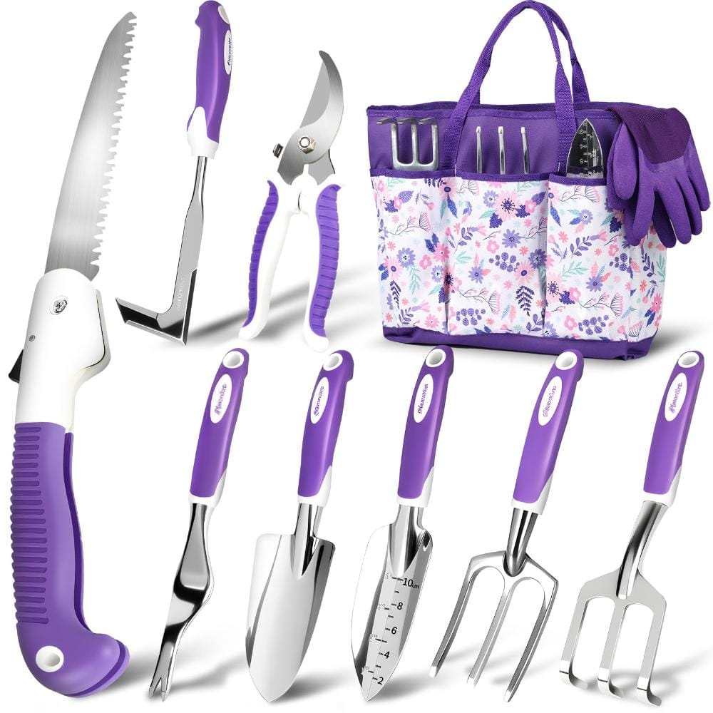 10-Piece Garden Tool Set with Storage Tote and Gloves Purple price history on PriceWatchPro