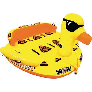 WOW Watersports Macho 2 Rider Inflatable Water Deck Tube Boat Towable 16-1010 