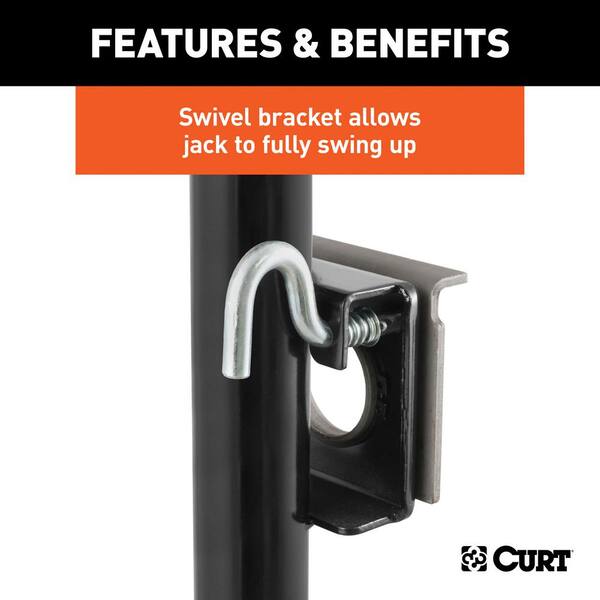 CURT Bracket-Mount Swivel Jack with Top Handle (2,000 lbs., 10