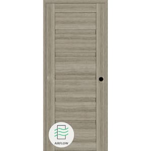 Louver DIY-Friendly 36 in. x 96 in. Left-Hand Shambor Wood Composite Single Swing Interior Door