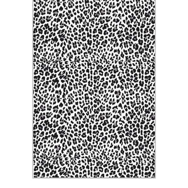 8 X 20 ft. Black/White Washable Area Rug Runner Rug, Indoor - Non-Slip