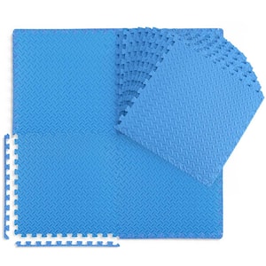 Blue 24 in. W x 24 in. L x 0.5 in. T EVA Foam Diamond Pattern Gym Flooring Mat (24 Tiles/Pack) (96 sq. ft.)