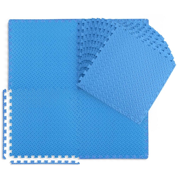 CAP Blue 24 in. W x 24 in. L x 0.5 in. T EVA Foam Diamond Pattern Gym Flooring Mat (24 Tiles/Pack) (96 sq. ft.)