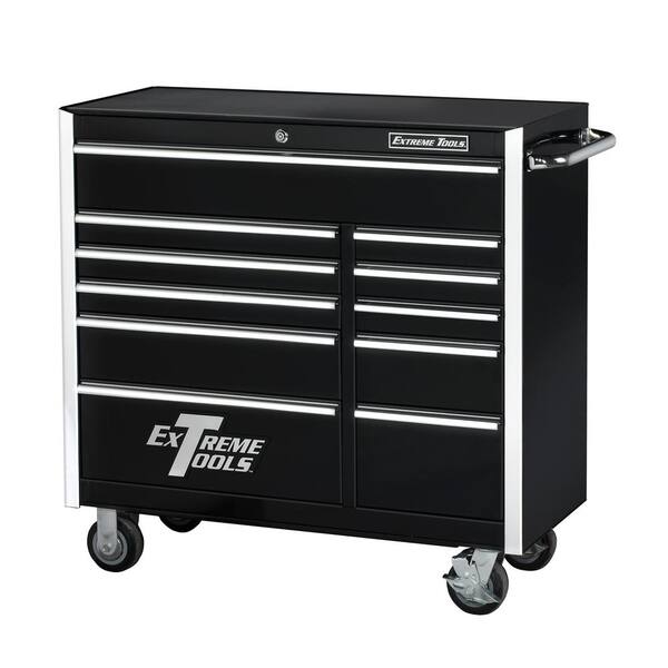 Extreme Tools 41 in. 11-Drawer Standard Roller Cabinet Tool Chest in Black