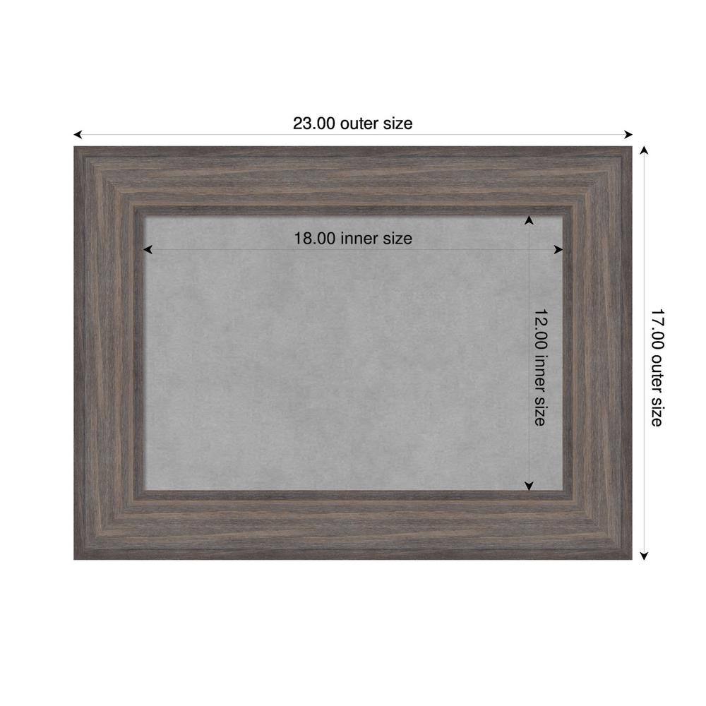 Grey Wood Framed Magnetic Memo Board 18x12