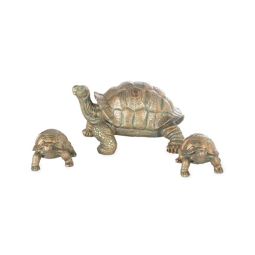 Weather-Resistant Resin Tortoise Family Garden Statues