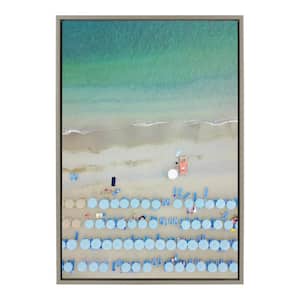 Sylvie "Monterosso 12" by Rachel Bolgov Coastal Framed Canvas Wall Art 33 in. x 23 in.