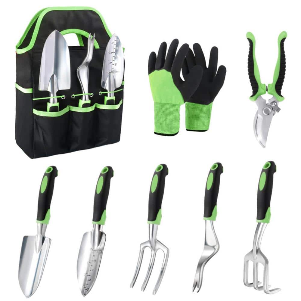 Aluminum Garden Tool Set with Carbon Steel Pruning Shears and Multi Pocket Oxford Tote Green, 8-Piece price history on PriceWatchPro