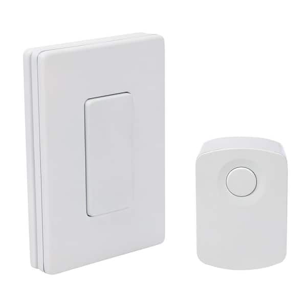 10 Amp On-Off Wireless Remote Control Rocker Light Switch White 1-Pack with Wall Mount