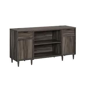 Clifford Place 59.055 in. Jet Acacia Computer Desk Credenza with Slide-out Printer Shelf