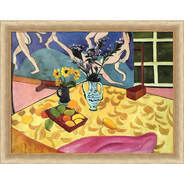 LA PASTICHE Still Life with Dance by Henri Matisse Andover Champagne Framed People Oil Painting Art Print 35.38 in. x 45.38 in.