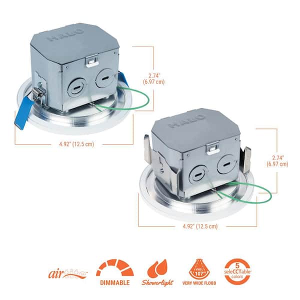 HALO CJB 4 in. 2-in-1 Installation LED Downlight with Attached