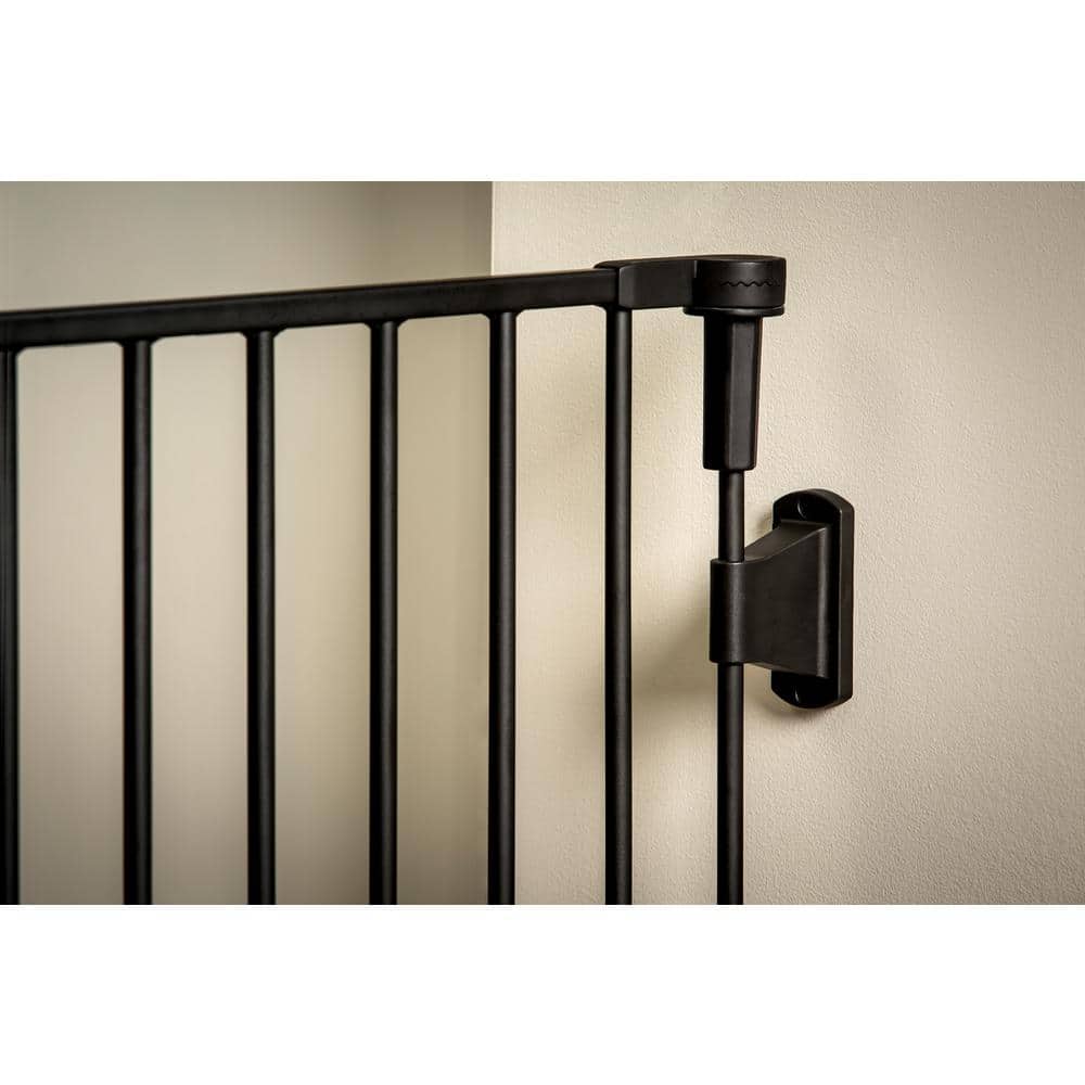 Black Steel Widespan Safety Gate with Walk-Through Door
