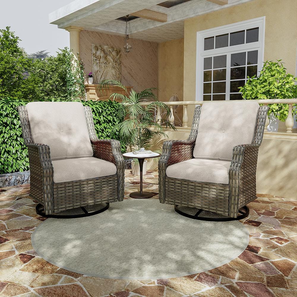 INMITOM Outdoor Patio Wicker Swivel Rocking Lounge Chair INMITOM Outdoor Patio Wicker Swivel Rocking Lounge Chair