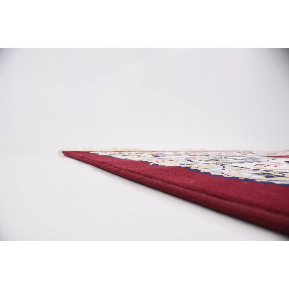 Burgundy Elegance 10' x 13' Stain-Resistant Synthetic Area Rug