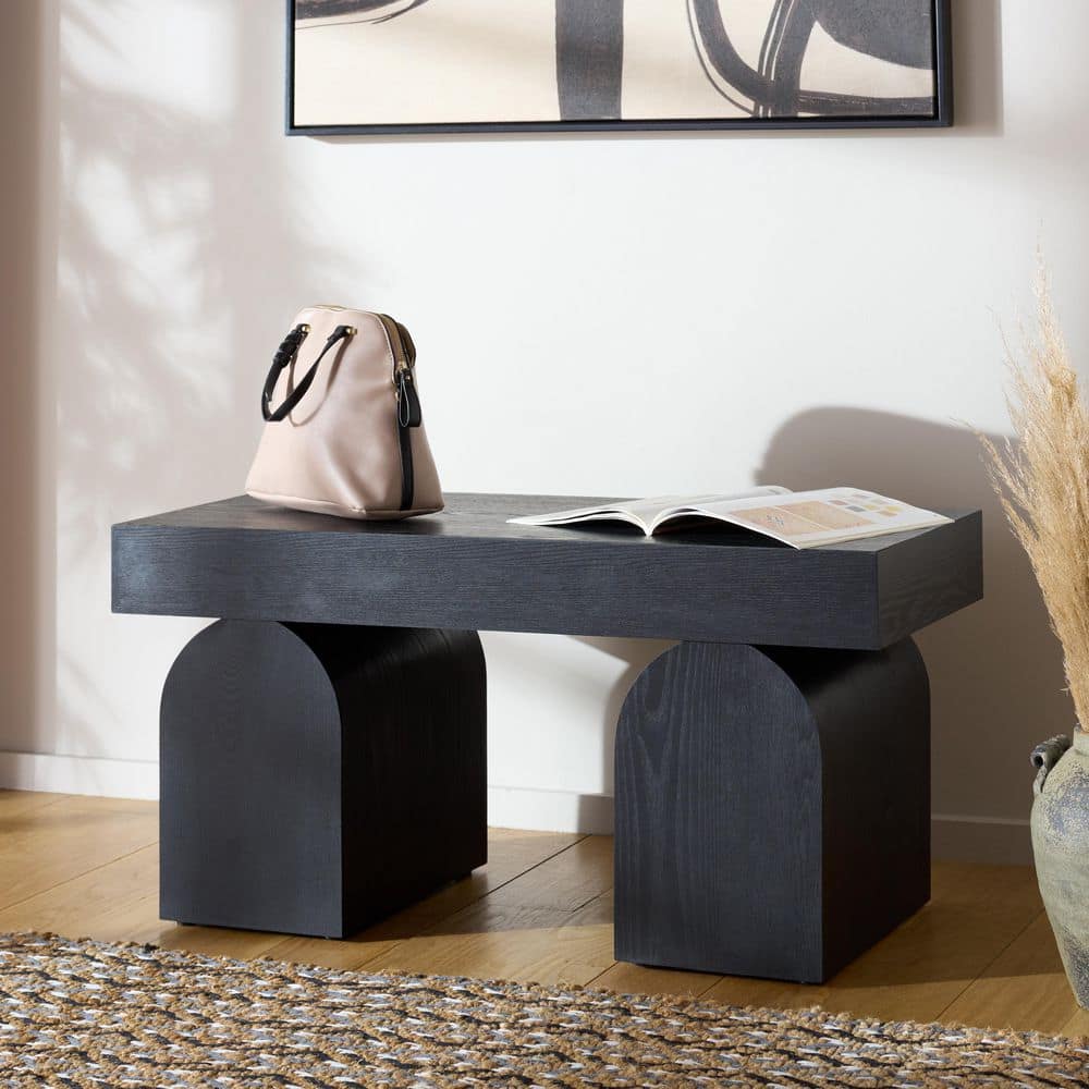 SAFAVIEH Hanra 36.22 in. Black Entryway Bench BCH2300A - The Home