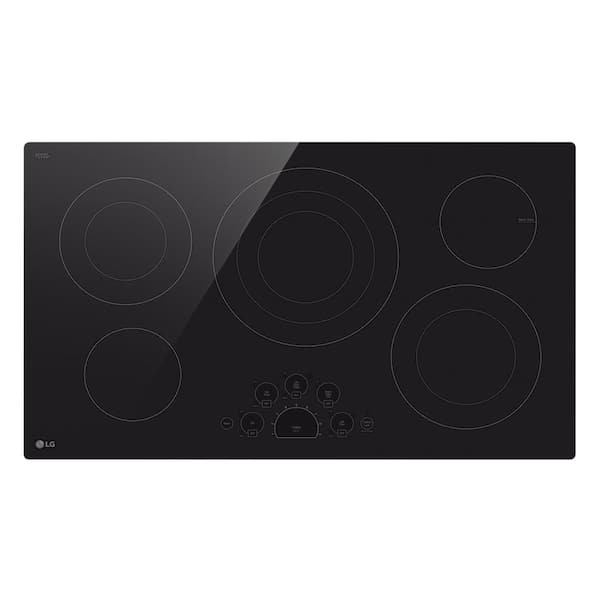 LG 36 in. 5 Element Radiant Electric Cooktop with UltraHeat 3.0kW Element in Black