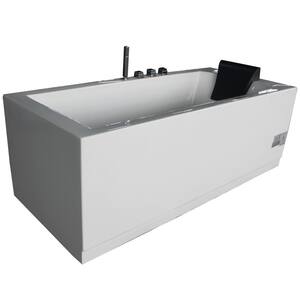 72 in. Acrylic Flatbottom Whirlpool Bathtub in White
